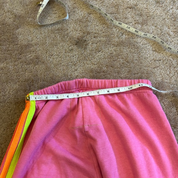 Aviator Nation Hot Pink Neon 5 Stripe Smiley Set Crewneck Sweatshirt Sweatpants - Picture 14 of 14